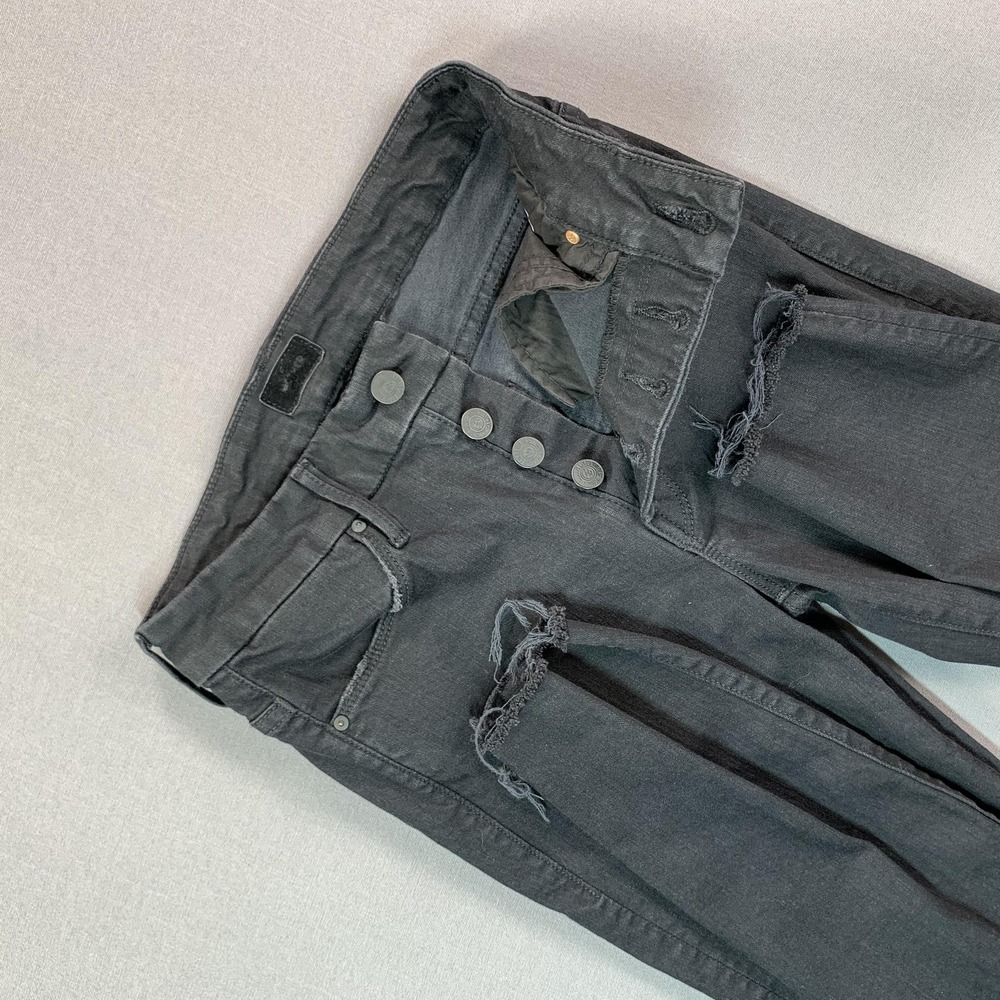 MOTHER Jeans Womens 26 Black High Rise The Pixie Ankle Fray Button Fly EUC 26x28